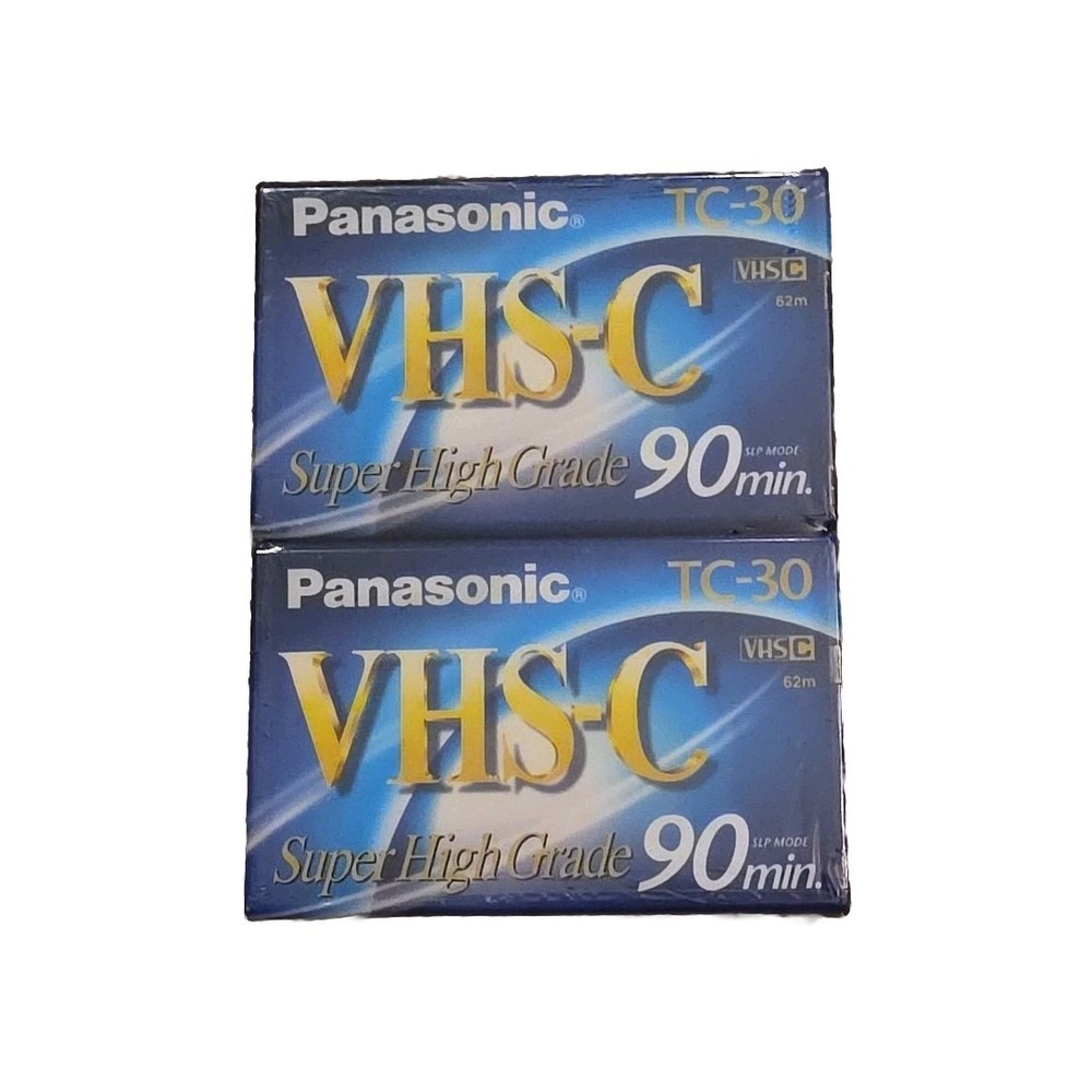 Panasonic TC-30 VHS-C Video Cassette Tape Super High Grade 90 Minute - 2 Pack